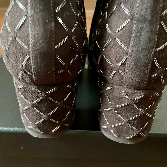 Chanel Ankle Boots Quilted Chain Detail Round Toe in Chocolate Brown Euro 38.5 - Picture 8 of 15